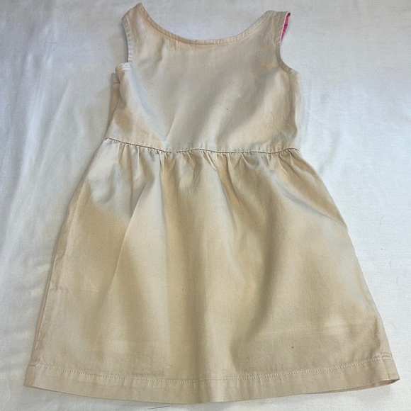 GAP - Tan Sleeveless Cotton Sundress w/ pink trim - Picture 4 of 5